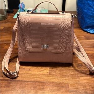 Lambert - Pink Croc-Embossed Women's Bag
